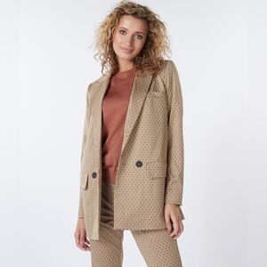 Esqualo Blazer, Retro Diamond Print Women's Size Medium Office Core